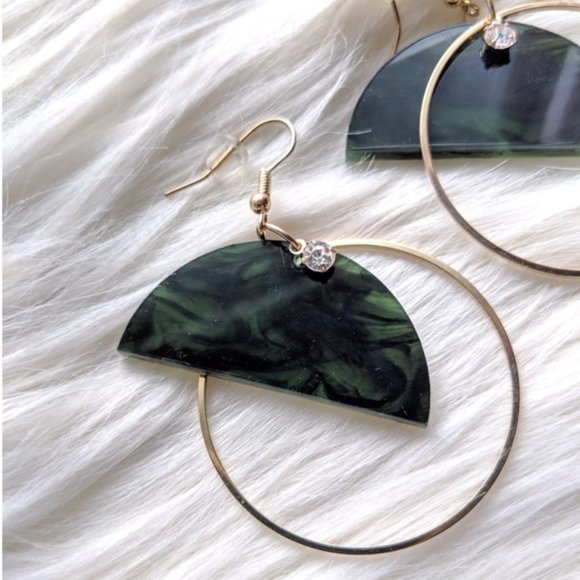 Nwt Marbled Drop Hoop earrings - Picture 2 of 3